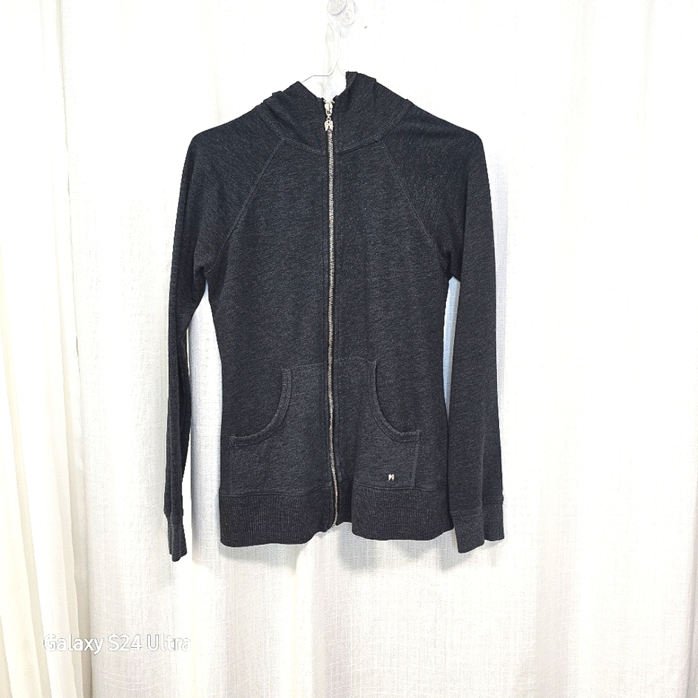 2/$30 Victorias Secret Charcoal Grey Zip-Up Hoodie Cotton Blend‎ Size SP